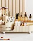 Cosmetic Storage Rack with Rotating Base and Divided Compartments