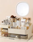 Chic Drawer-Style Cosmetic Organizer With Mirror