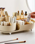 Cosmetic Storage Rack with Rotating Base and Divided Compartments