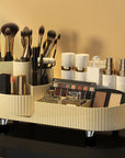 Cosmetic Storage Rack with Rotating Base and Divided Compartments