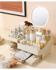 Chic Drawer-Style Cosmetic Organizer With Mirror