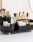 Cosmetic Storage Rack with Rotating Base and Divided Compartments