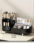 Cosmetic Storage Rack with Rotating Base and Divided Compartments