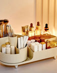 Cosmetic Storage Rack with Rotating Base and Divided Compartments