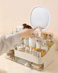 Chic Drawer-Style Cosmetic Organizer With Mirror